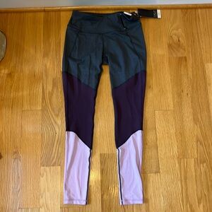 CALIA by Carrie Underwood Colorblock Leggings - Dark Gray and Purple